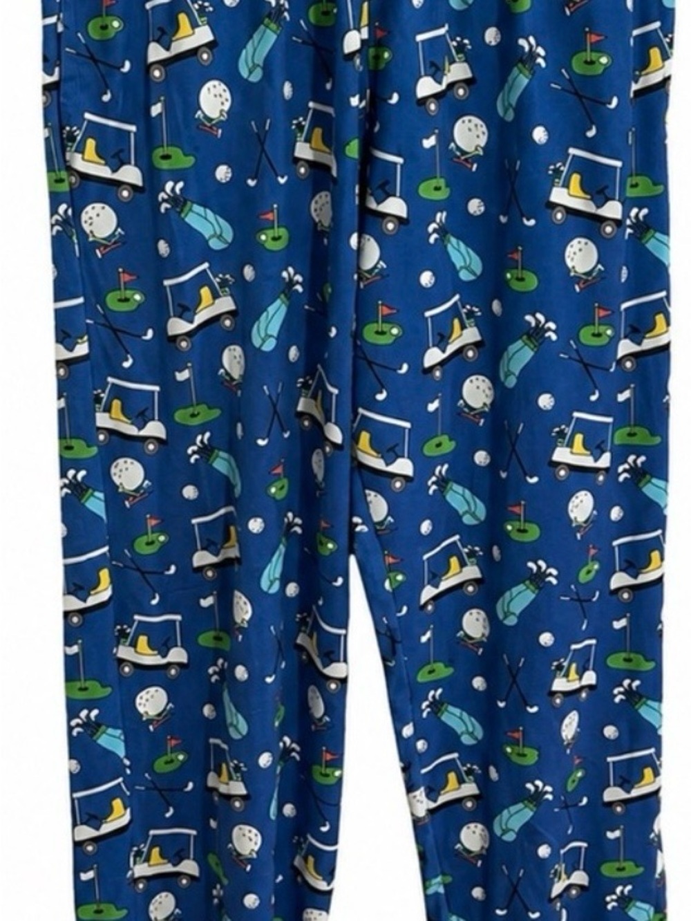 Blue Golf-Print Cropped Lounge Pants